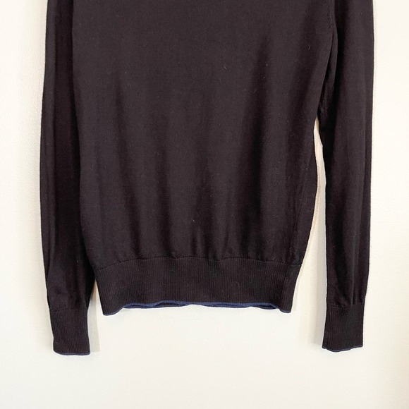 BONOBOS Men's Black Merino Wool Knitted Musso-P Slim Pullover Sweater Small - Picture 4 of 10